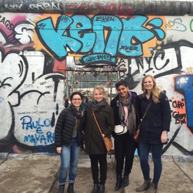 Fulbright Grantees from France, Spain & Germany at the Berlin Wall